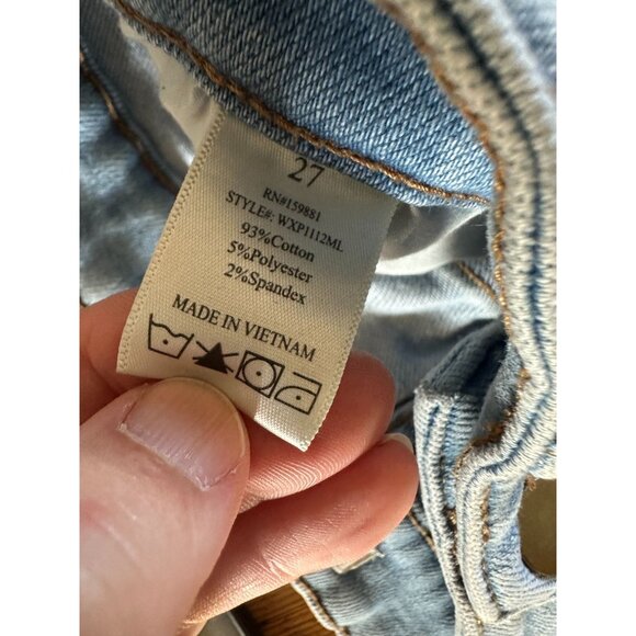 ZILI Womens Distressed Light Wash Skinny Jeans Size 27 Raw Hem Casual Denim - Picture 5 of 8